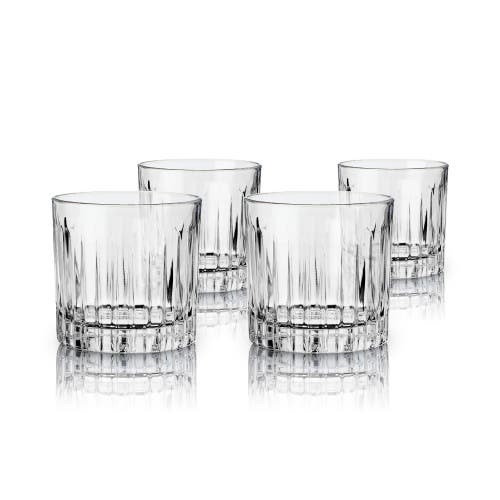 Viski Reserve Milo Crystal Neat Glasses In Clear