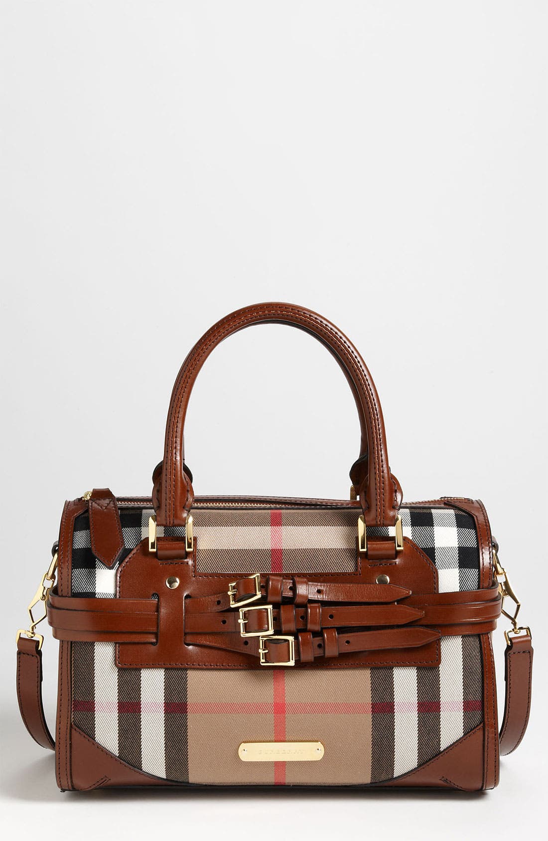 burberry house check satchel