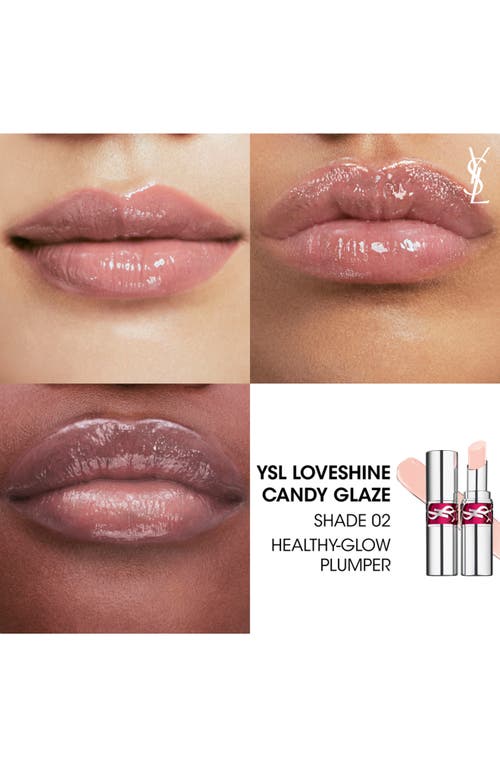 Shop Saint Laurent Yves  Rouge Volupté Candy Glaze Holiday 2023 Edition Lip Gloss In 2 Pink