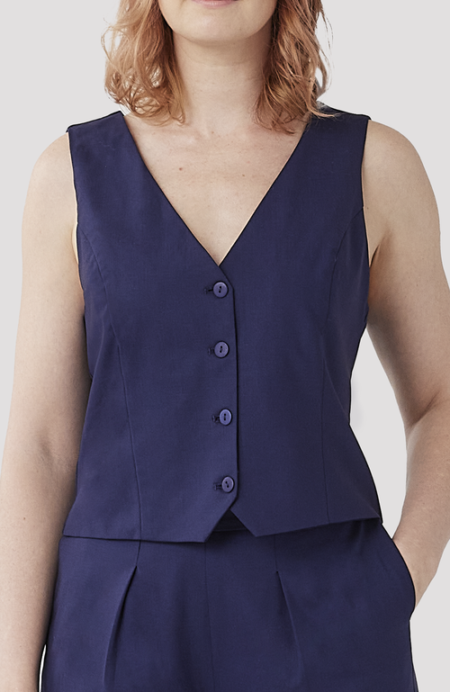 Aam The Label The Wool Vest In Indigo