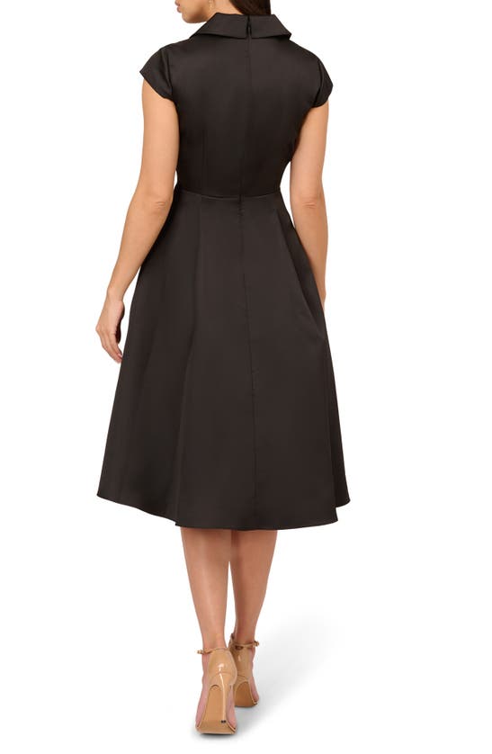 Shop Adrianna Papell Box Pleat High-low Mikado Dress In Black