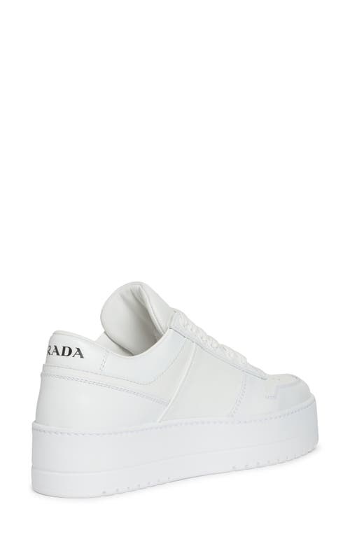 Shop Prada Flatform Downtown Logo Platform Sneaker In Bianco