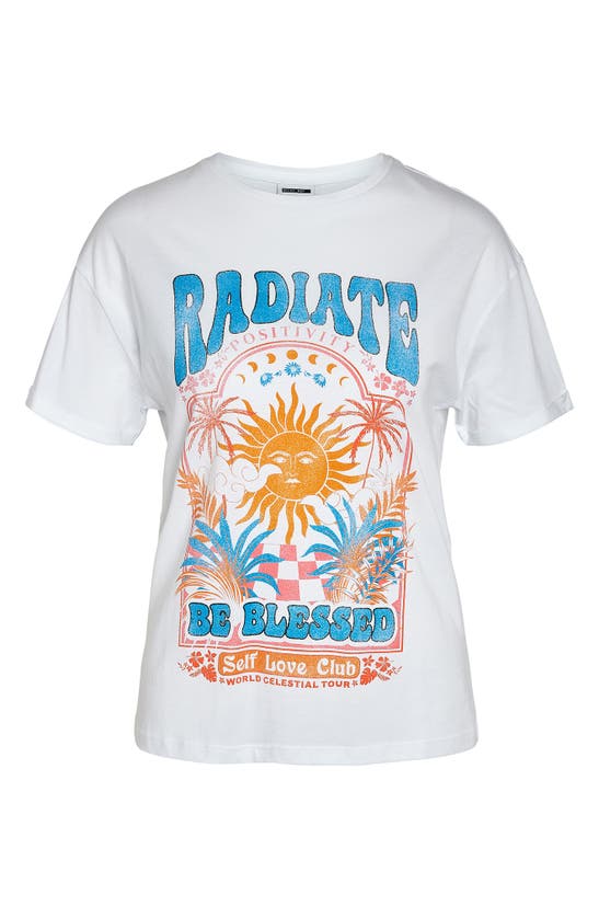 Shop Noisy May Brandy Cotton Graphic T-shirt In Bright White Printradiate