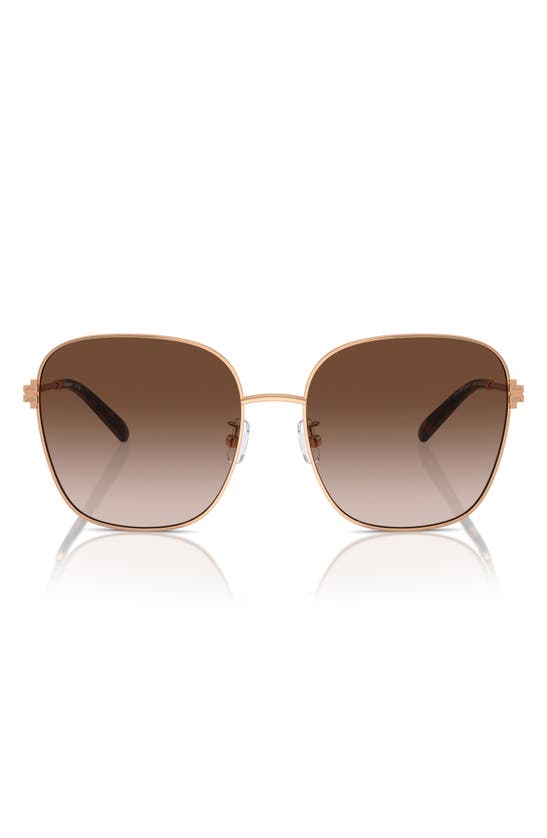 Tory Burch 55mm Square Sunglasses In Rose Gold