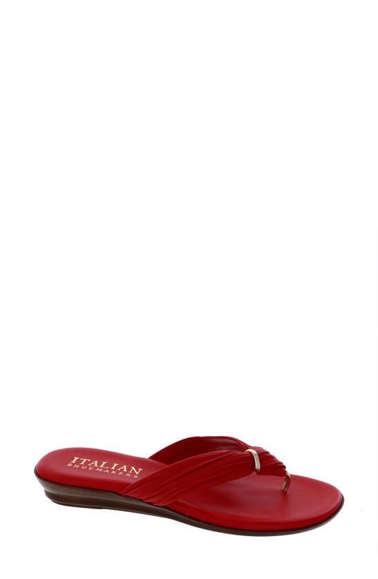 Italian Shoemakers Aleena Thong Sandal In Red