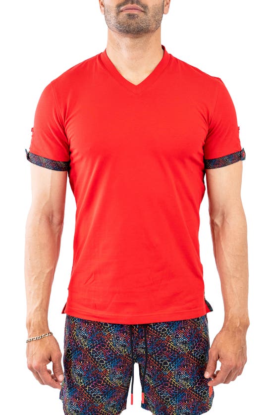 Shop Maceoo Vivaldi V-neck T-shirt In Red