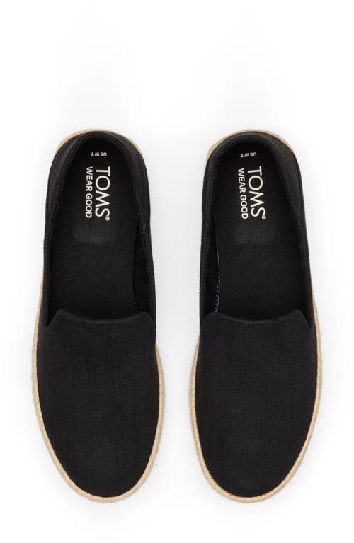 Toms Carolina 10020990 Espadrille Womens 8.5 Black Slip On Comfort Shoes Khd2717 In Black