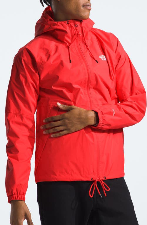 The North Face Antora Waterproof Hooded Rain Jacket Fiery Red at Nordstrom,