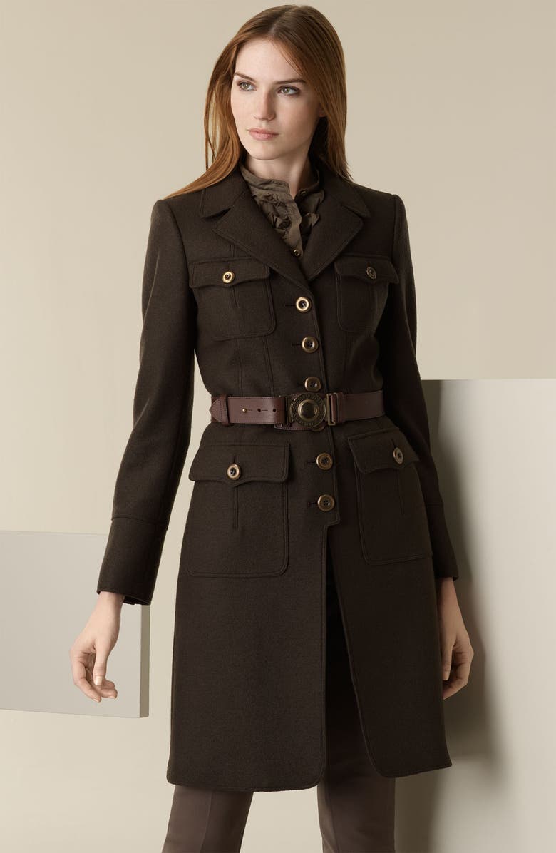 Burberry London Wool Jersey Military Coat | Nordstrom