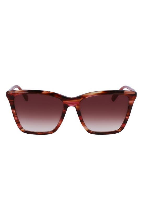LONGCHAMP LONGCHAMP LE PLIAGE 56MM GRADIENT RECTANGULAR SUNGLASSES
