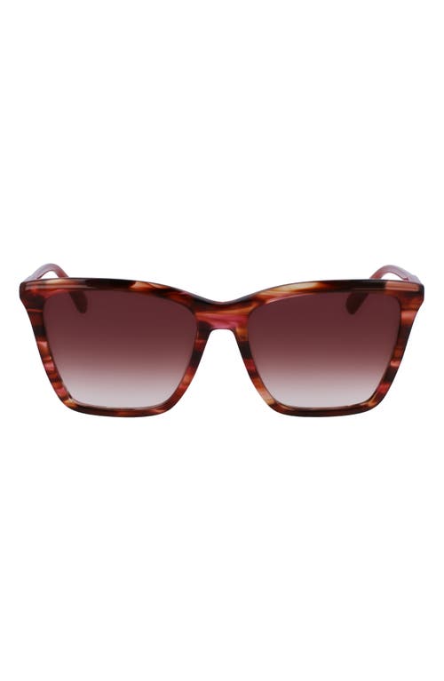 Longchamp Le Pliage 56mm Gradient Rectangular Sunglasses in Red Horn at Nordstrom