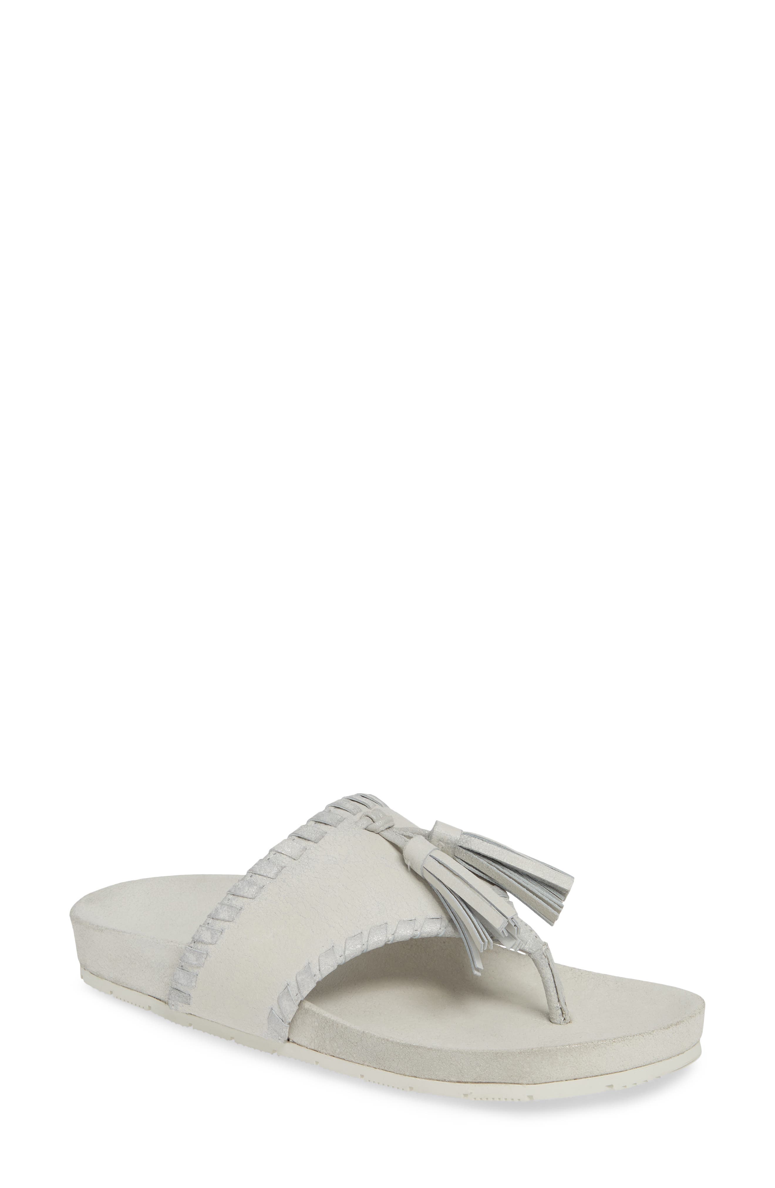 Jslides Nigel Tassel Slide Sandal, Metallic