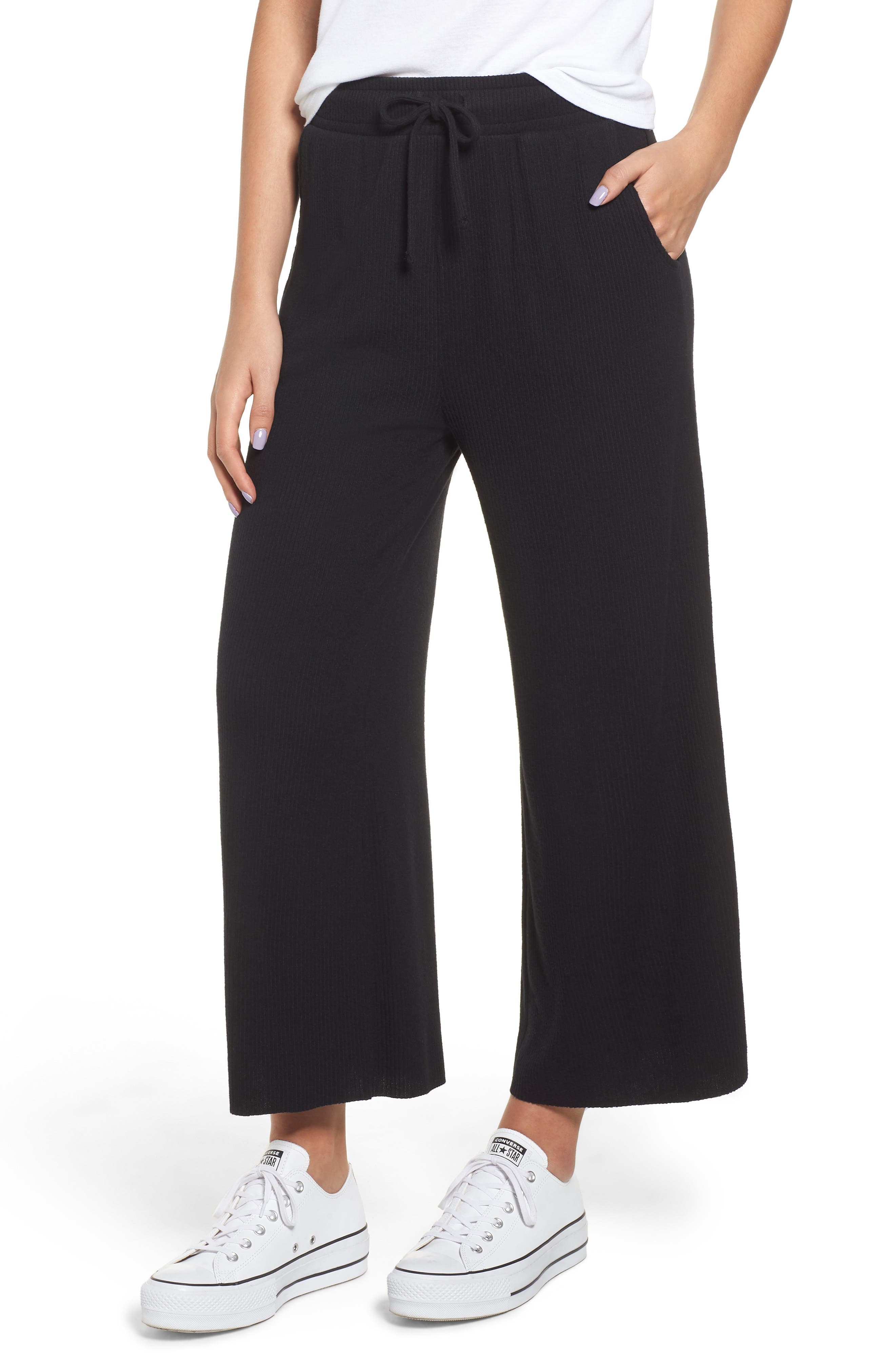 BP. Ribbed Wide Leg Crop Pants (Regular & Plus Size) Nordstrom