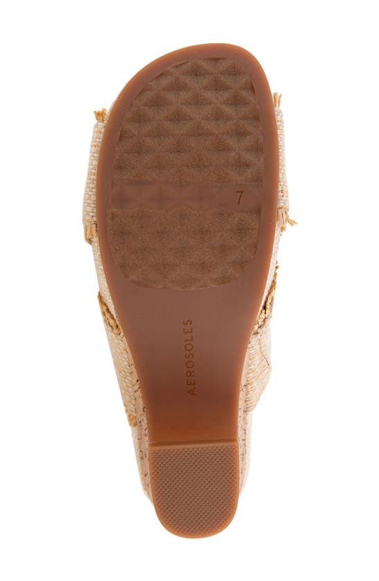 Shop Aerosoles Madina Woven Heel Sandal In Sand Raffia