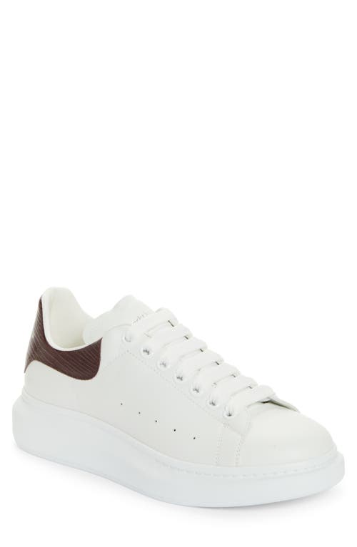 Oversized Sneaker in White/Burgundy