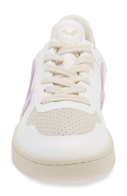 Veja V10 Womens Comfort Insole Faux Leather Running & Training Shoes In White/orchid