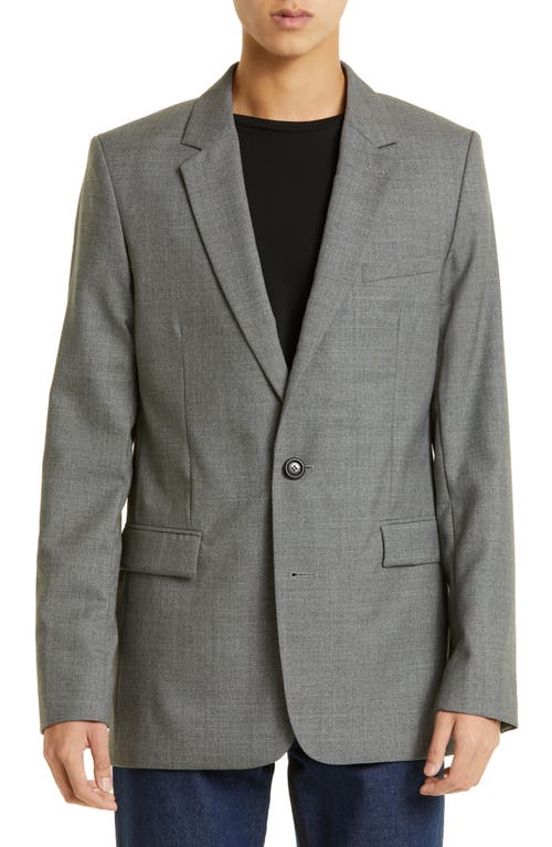 AMI PARIS Two-Button Wool Gabardine Jacket in Dark Grey/061