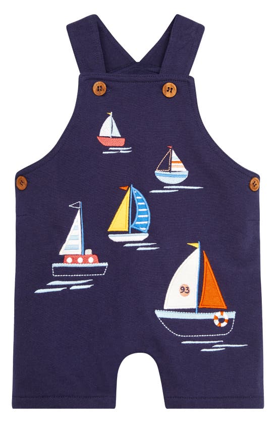 Shop Jojo Maman Bébé Sailboat Appliqué T-shirt & Overalls Set In Navy