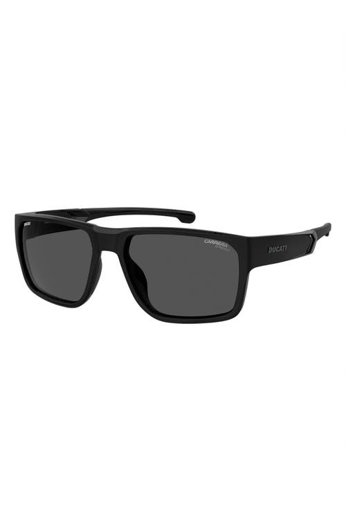 Carrera Eyewear X Ducati 59mm Rectangular Sunglasses In Black/grey