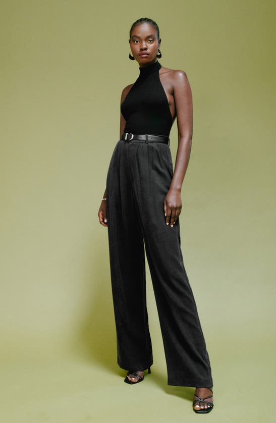 Shop Reformation Mason High Waist Wide Leg Pants In Black