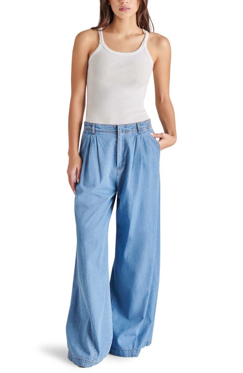 Shop Steve Madden Starling Wide Leg Jeans In Bijou Blue