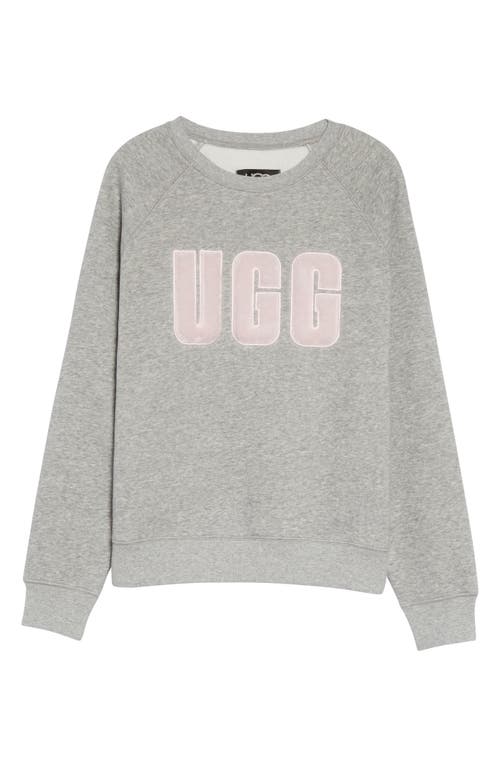 Shop Ugg(r) Collection Madeline Fuzzy Logo Graphic Sweatshirt In Grey Heather/sonora