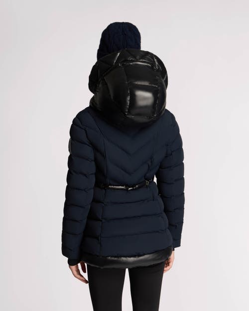 Alpenhaus Everlong Lightweight Herringbone Quilted Puffer With Lustre Detailing In Midnight