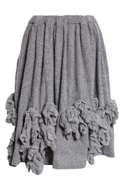 Shop Comme Des Garçons Comme Des Garçons Deconstructed Pleated Wool Blend Tweed Skirt In Medium Grey