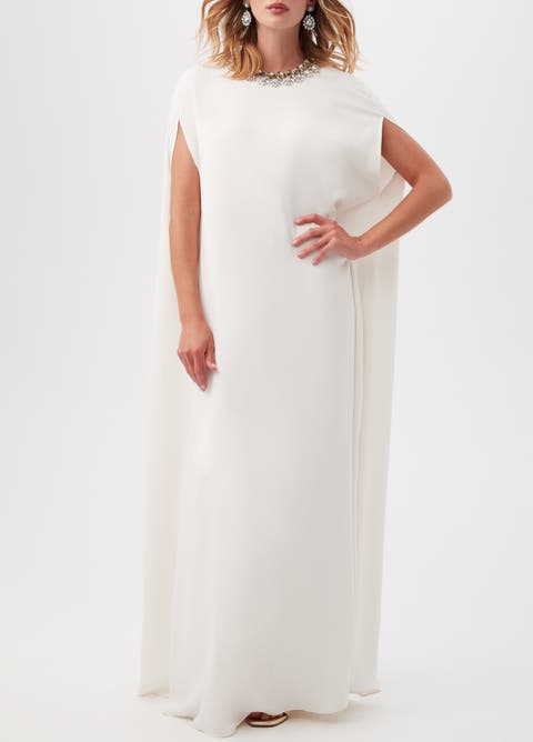 The Row buying White knit maxi slit dress