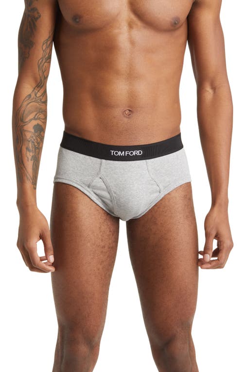 TOM FORD 2-Pack Cotton Stretch Jersey Briefs in Black/grey