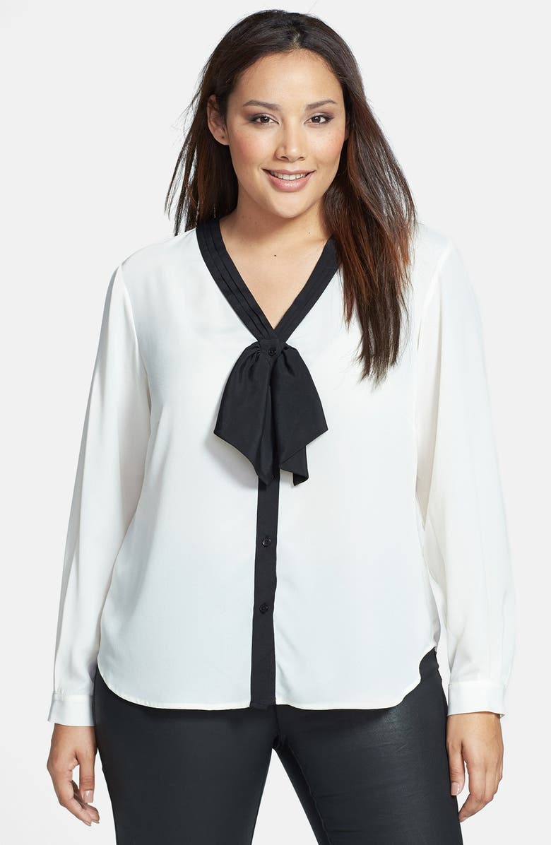 Anne Klein Bow Front Blouse (Plus Size) | Nordstrom