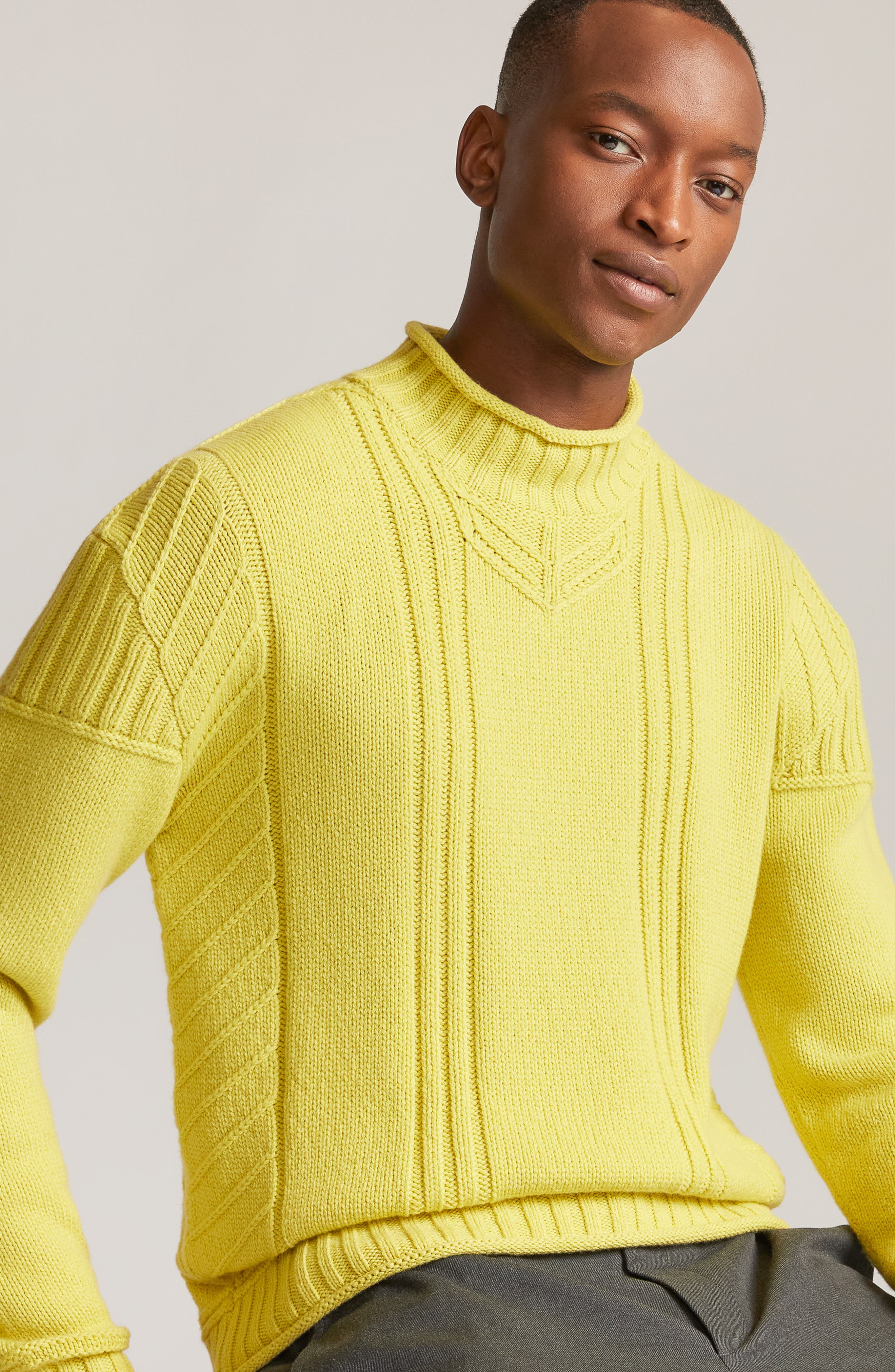 Loro Piana Men's Lupetto Haston Baby Cashmere Sweater - FLAXEN - Size 42