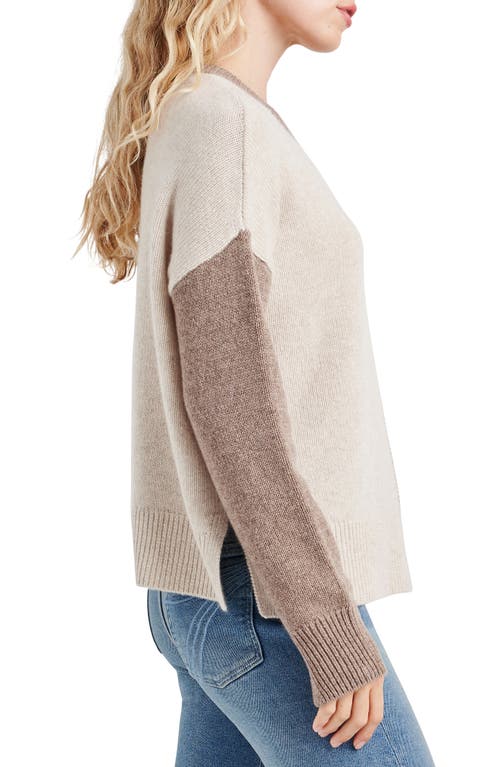 Shop Splendid Amy Colorblock Wool & Cashmere Sweater In Toast/oat