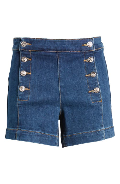 Shop Prosperity Denim Denim Sailor Shorts In Med Wash