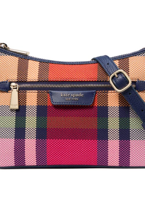 Shop Kate Spade New York Hudson Grand Plaid Shoulder Bag In Pink Multi