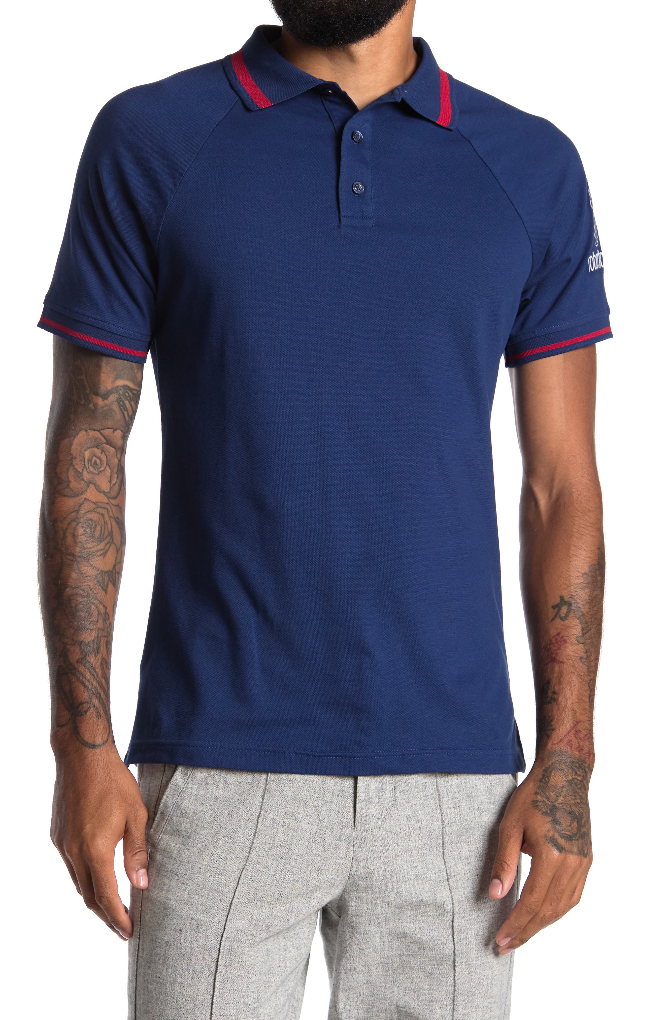 Roberto Cavalli Logo Contrast Trim Polo 