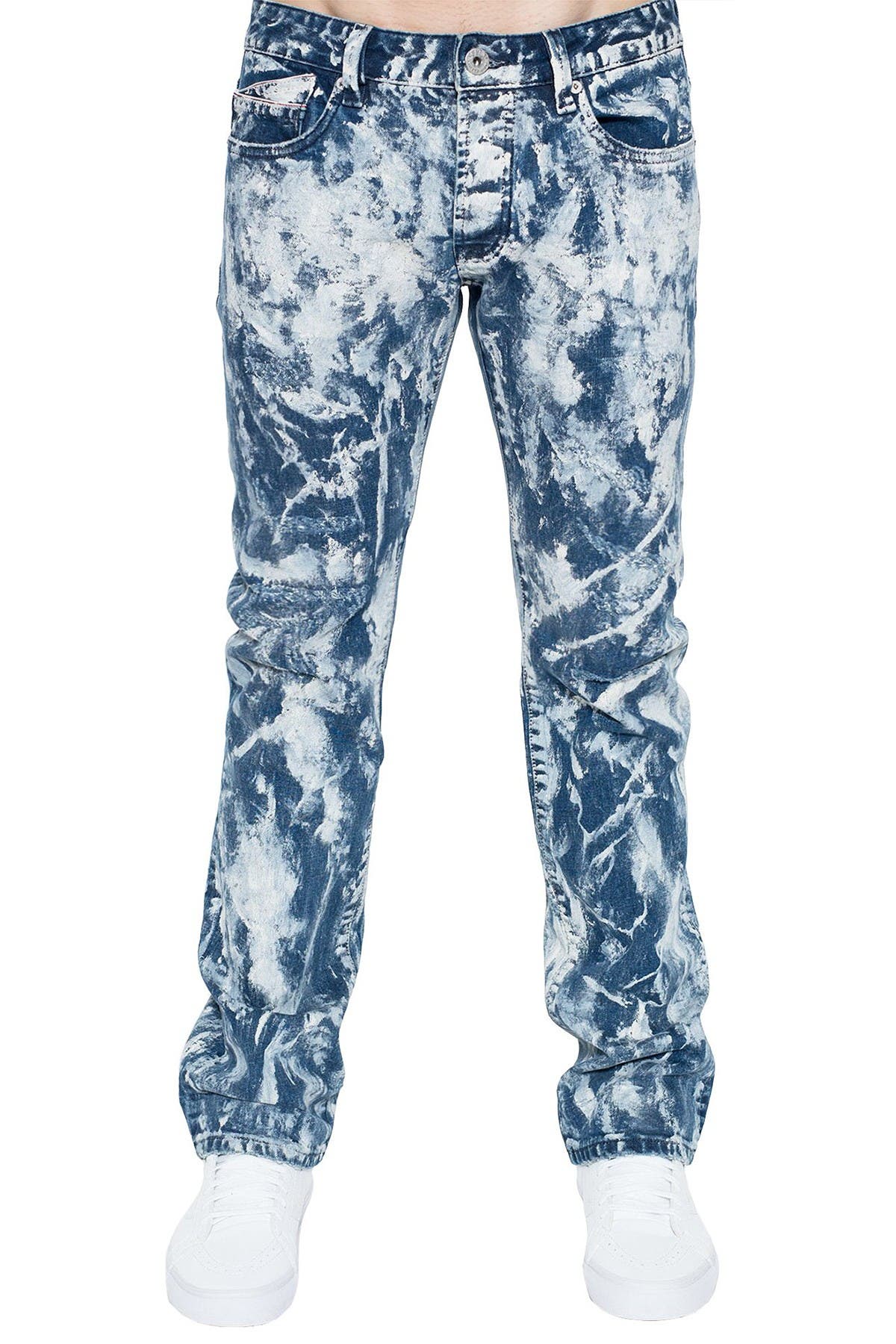 bleach wash jeans