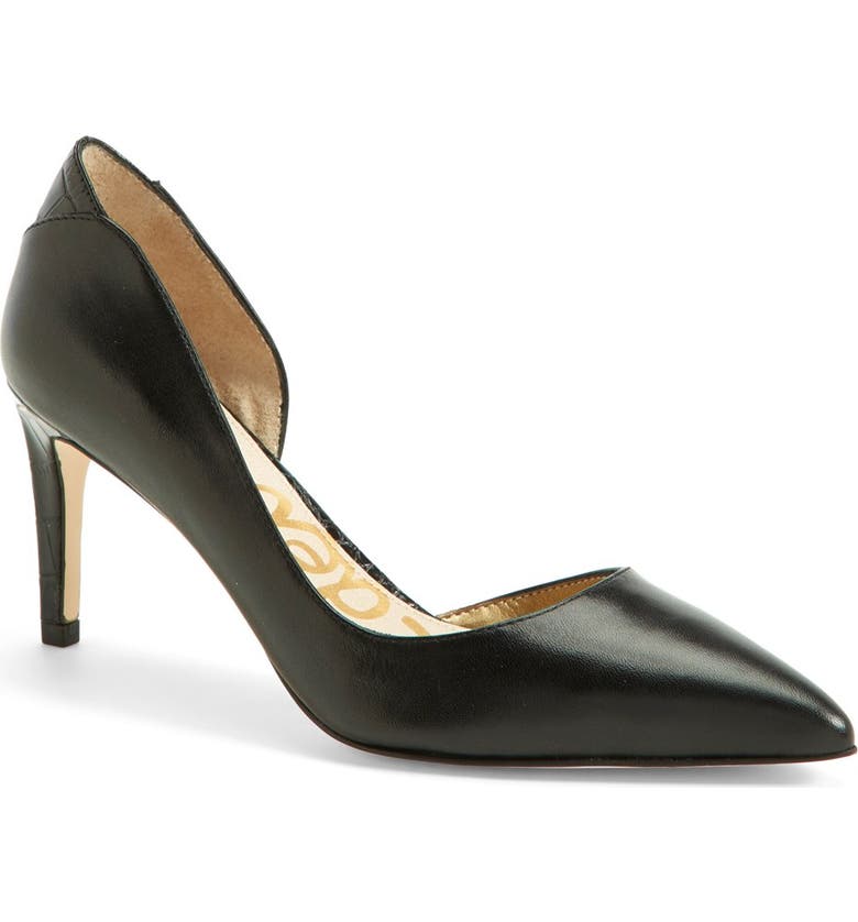 SAM EDELMAN 'Onyx' Half d'Orsay Pointy Toe Pump, Main, color, 001