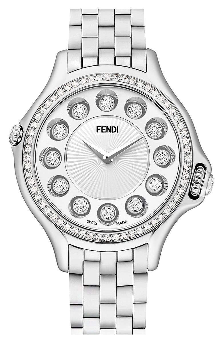 Fendi 'Crazy Carats' Diamond Bezel Rotating Bracelet Watch, 33mm ...