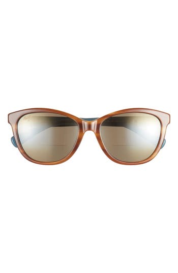 Maui Jim 54mm Polarized Cat Eye Sunglasses In Tortoise Tortoise Bronze