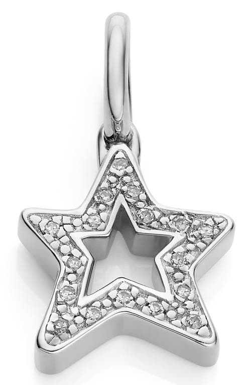 Monica Vinader Alphabet Star Diamond Pendant Charm in Silver