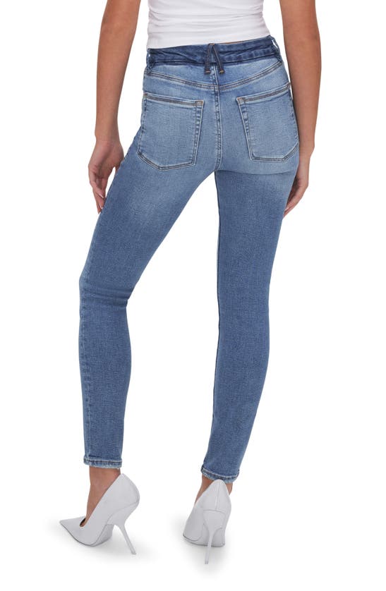 Shop Good American Good Waist Two-tone Skinny Jeans In Indigo617