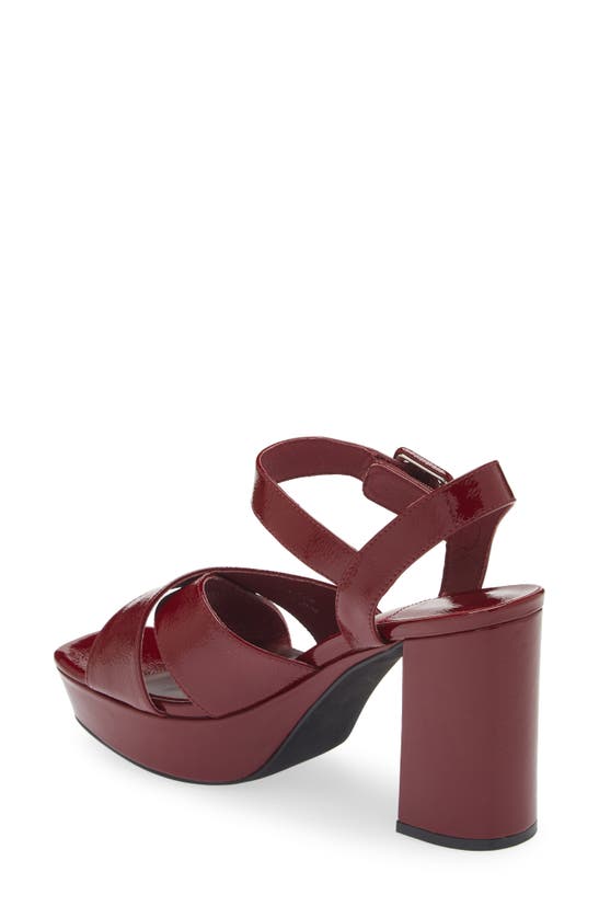 Shop Jeffrey Campbell Amma Platform Slingback Sandal In Wine Crinkle Patent
