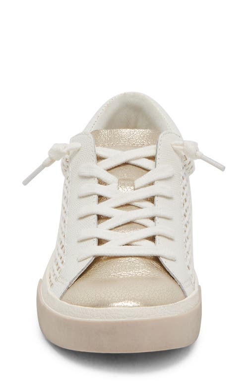 Shop Dolce Vita Zina Sneaker In Bone/gold Knit