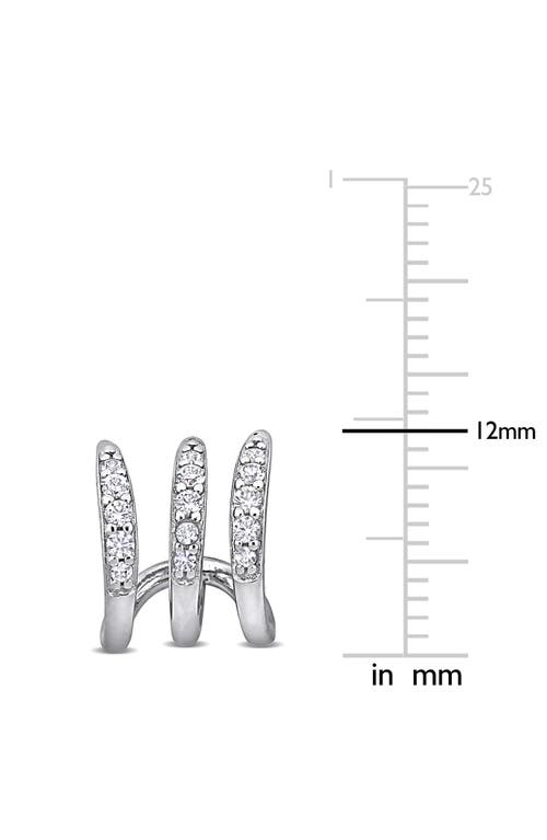Delmar Lab-created White Sapphire Huggie Hoop Earrings In White