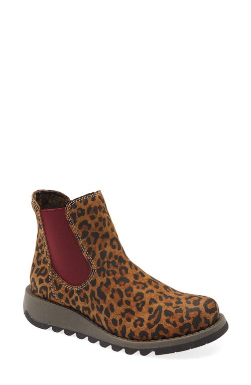 Salv Chelsea Boot in Tan Cheetah Print Leather