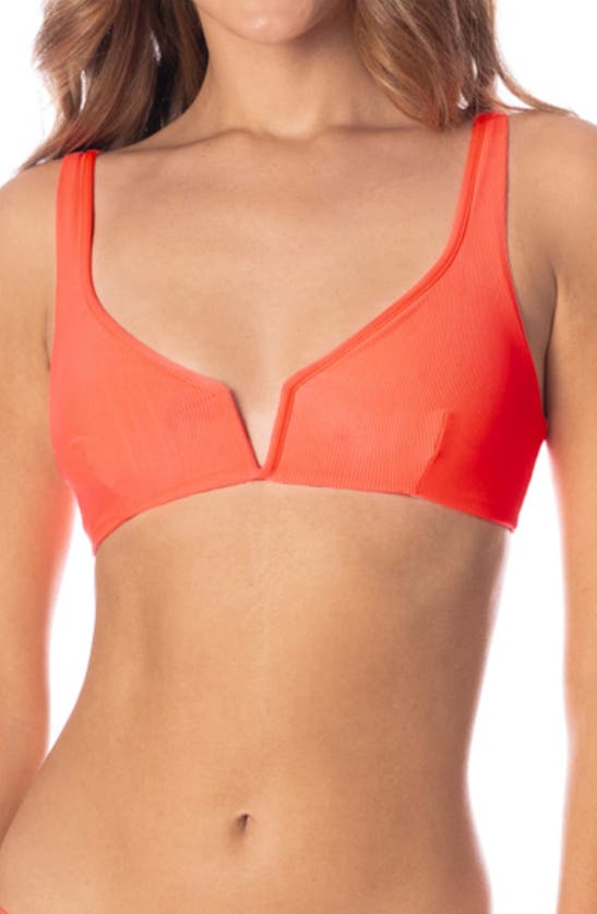 Shop Maaji Fire Coral Sublimity Reversible Bikini Bottoms In Orange