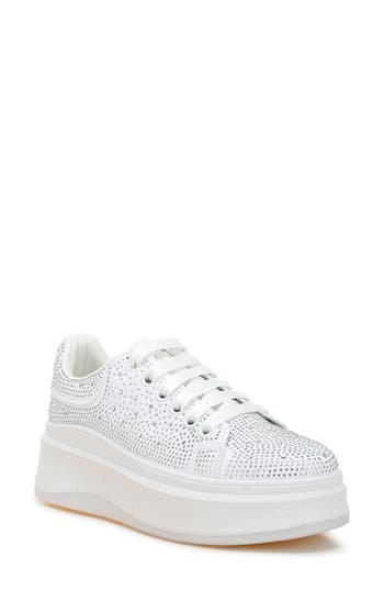 London Rag Jitter Bug Platform Sneaker In White