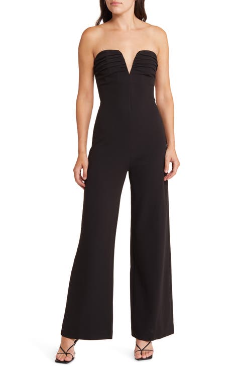 Celebrate Often Pocketed Strapless Jumpsuit - Black  Black strapless  jumpsuit, Strapless jumpsuit, Strapless jumpsuit outfit
