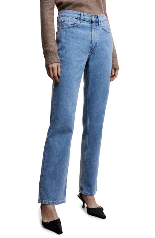 MANGO Straight Leg Jeans in Medium Blue at Nordstrom, Size 14